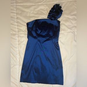 Blue Floral One Shoulder Dress NWOT
